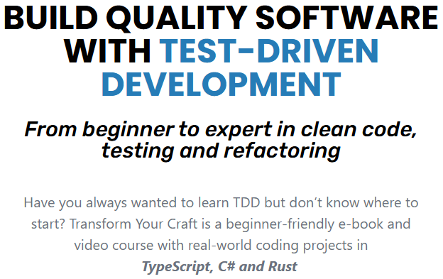 Pictures · transformyourcraft — Build Quality Software With Test-Driven Development 2025-1