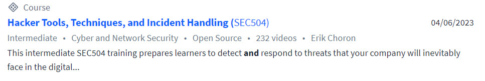 Pictures · CBTNuggets — Hacker Tools, Techniques, and Incident Handling (SEC504) Online Training 2023-4