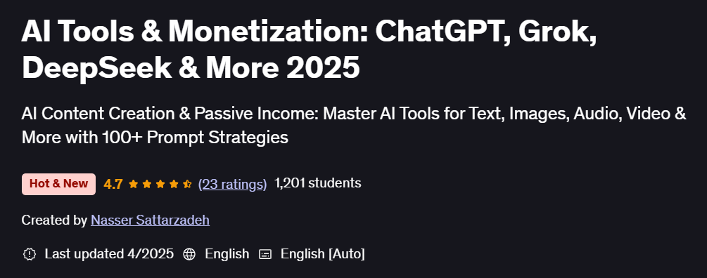 Pictures · Udemy — AI Tools & Monetization: ChatGPT, Grok, DeepSeek & More 2025 2025-4