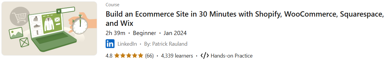 Pictures · Build an Ecommerce Site in 30 Minutes with Shopify, WooCommerce, Squarespace, and Wix 2024-1