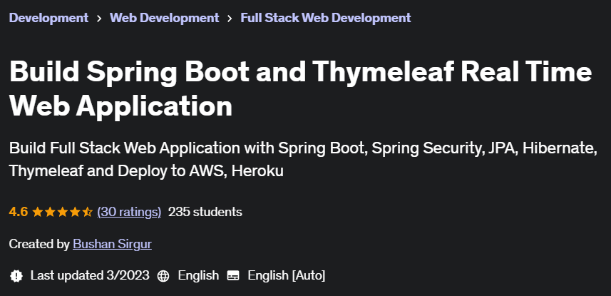 Pictures · Udemy — Build Spring Boot and Thymeleaf Real Time Web Application 2022-7