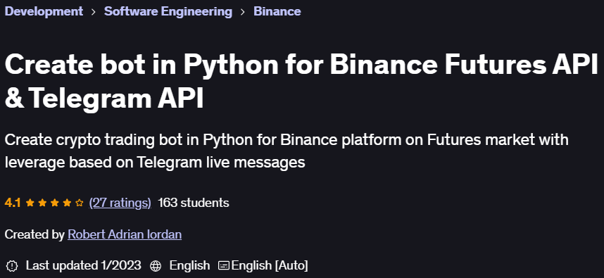 Pictures · Create bot in Python for Binance Futures API & Telegram API 2023-1