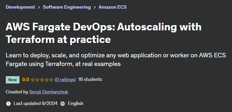Pictures · Udemy — AWS Fargate DevOps: Autoscaling with Terraform at practice 2024-9