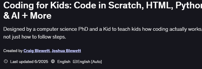 Pictures · Udemy — Coding for Kids: Code in Scratch, HTML, Python & AI + More 2025-6