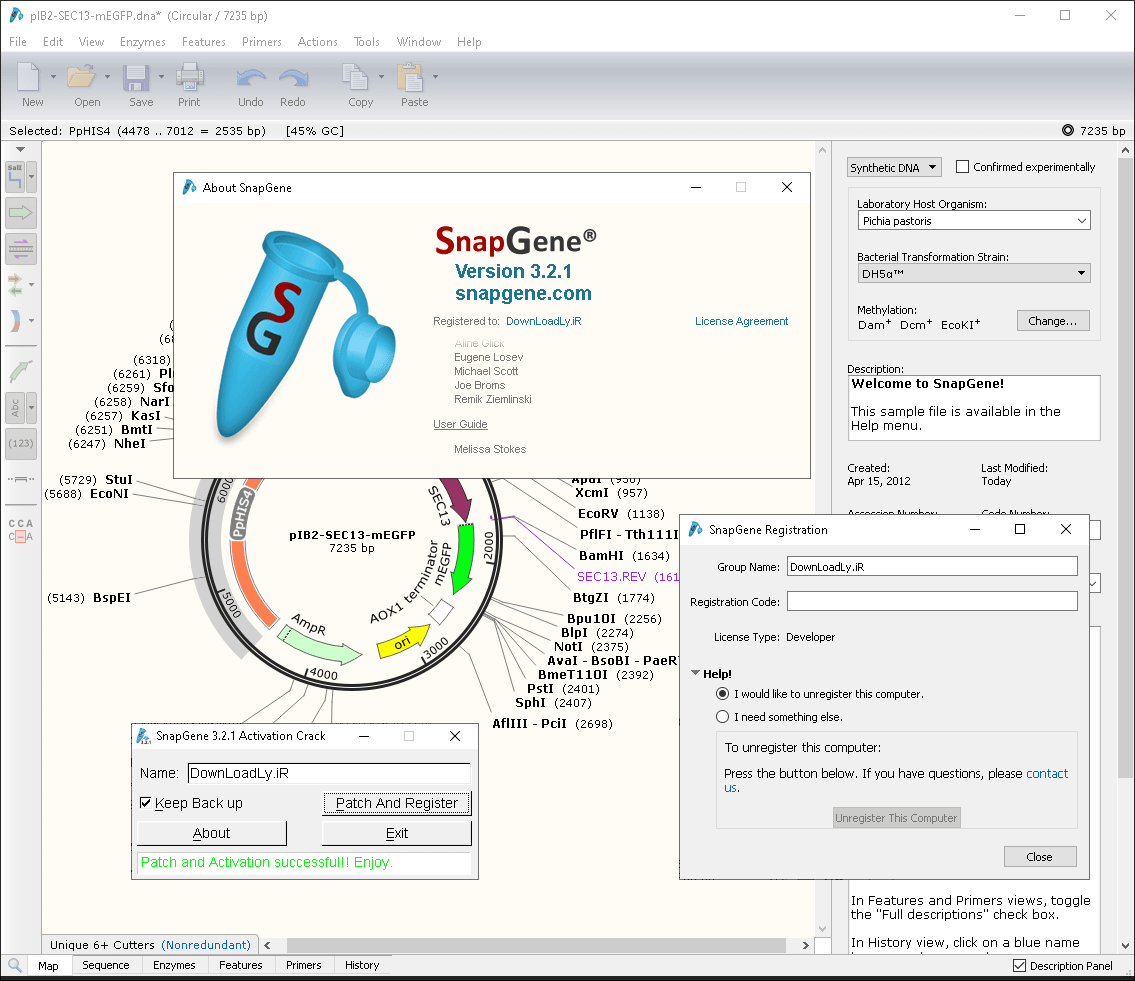 Pictures · GSL Biotech SnapGene 5.3.1 Windows/macOS
