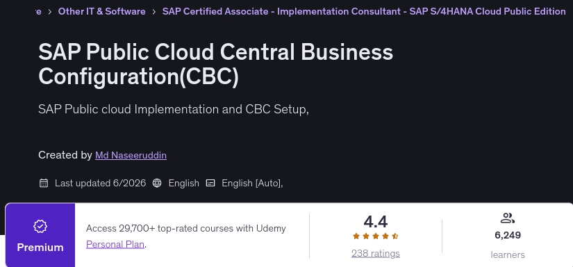 تصاویر · SAP Public Cloud Central Business Configuration (سی بی سی) 2026-6