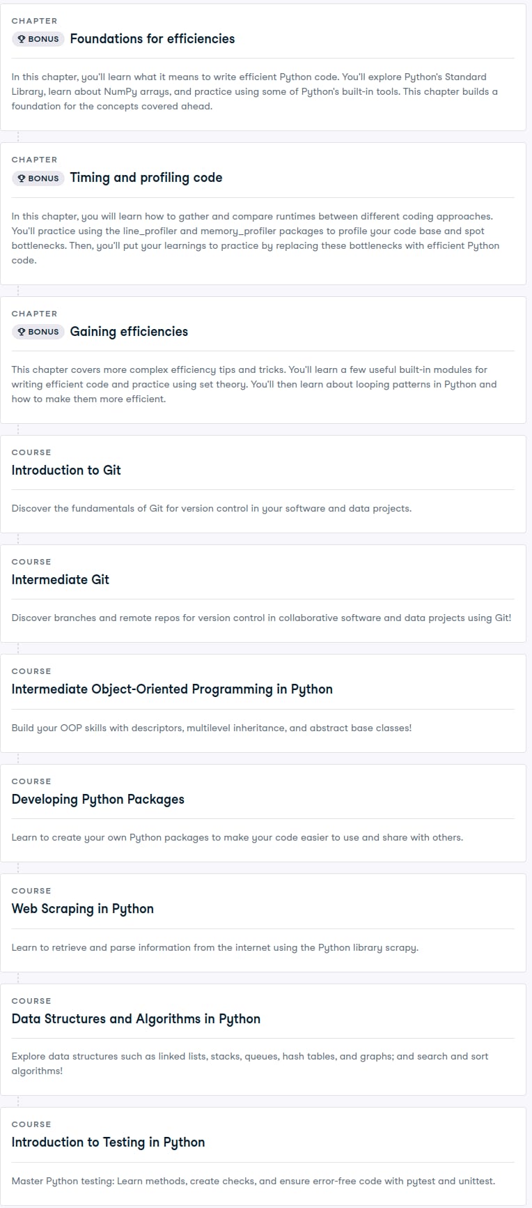 Course topics · Python Developer 2025-8