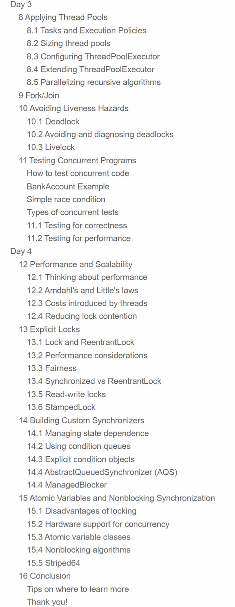 Course topics · JavaSpecialists — Concurrency Specialist Course 2021-4