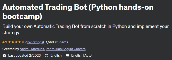 Pictures · Udemy — Automated Trading Bot (Python hands-on bootcamp) 2023-2