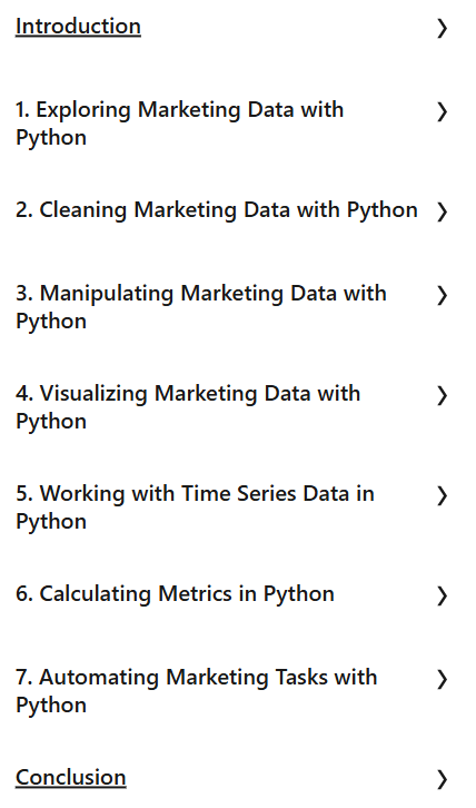 Course topics · Python for Marketing 2024-4