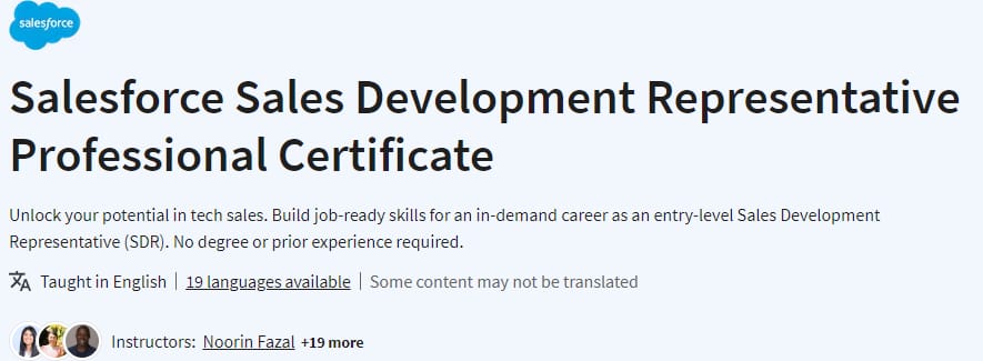 Pictures · Salesforce Sales Development Representative Professional Certificate 2023-12