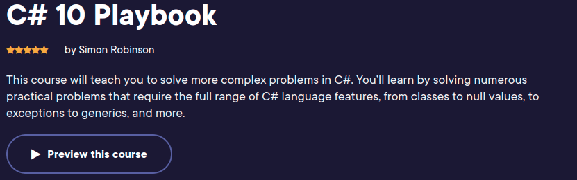 Pictures · Pluralsight — C# 10 Playbook 2022-5