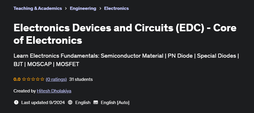 Pictures · Udemy — Electronics Devices and Circuits (EDC) – Core of Electronics 2024-5