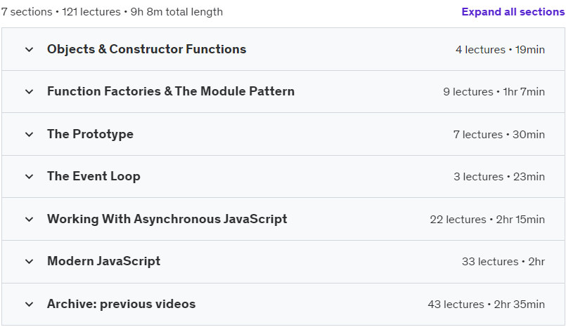 Course topics · Advanced JavaScript 2023-2