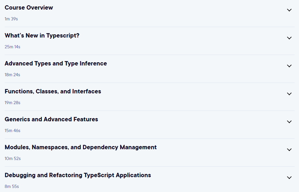 Course topics · TypeScript 5 Deep Dive 2024-11