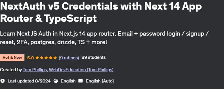Pictures · Udemy — NextAuth v5 Credentials with Next 14 App Router & TypeScript 2024-8