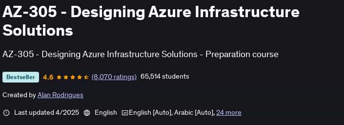 تصاویر · ایشیا -305 Azure Infrastructure Solutions کے بارے میں معلومات 2025-4