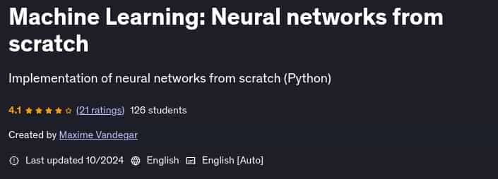 Pictures · Udemy — Machine Learning: Neural networks from scratch 2022-9