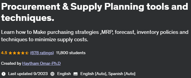 Pictures · Udemy — Procurement & Supply Planning tools and techniques. 2023-9