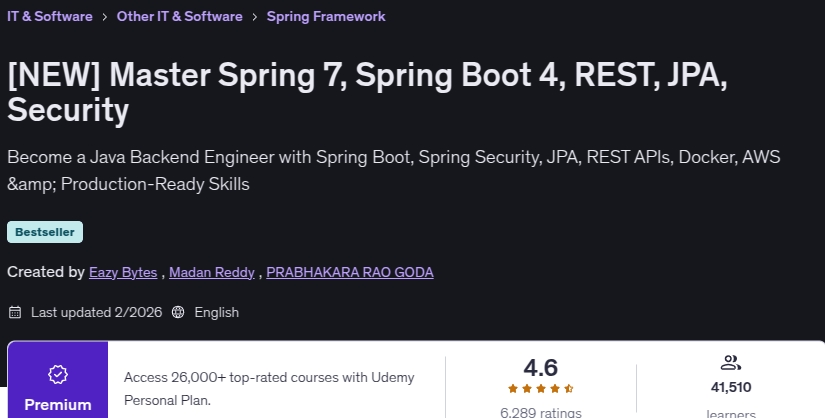 Pictures · Udemy — [NEW] Master Spring 7, Spring Boot 4, REST, JPA, Security 2026-2
