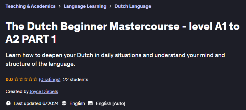 Pictures · Udemy — The Dutch Beginner Mastercourse – level A1 to A2 PART 1 2024-6