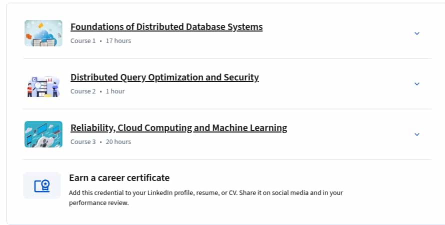 Course topics · Large-Scale Database Systems Specialization 2025-9