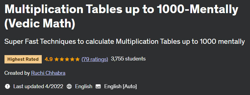 Pictures · Udemy — Multiplication Tables up to 1000-Mentally (Vedic Math) 2021-10
