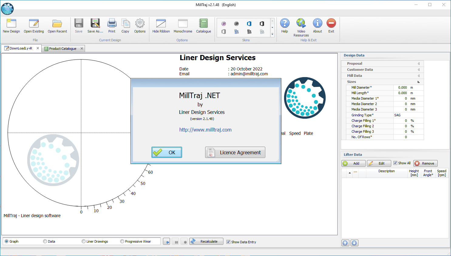 Pictures · MillTraj 2.1 Liner Design Software