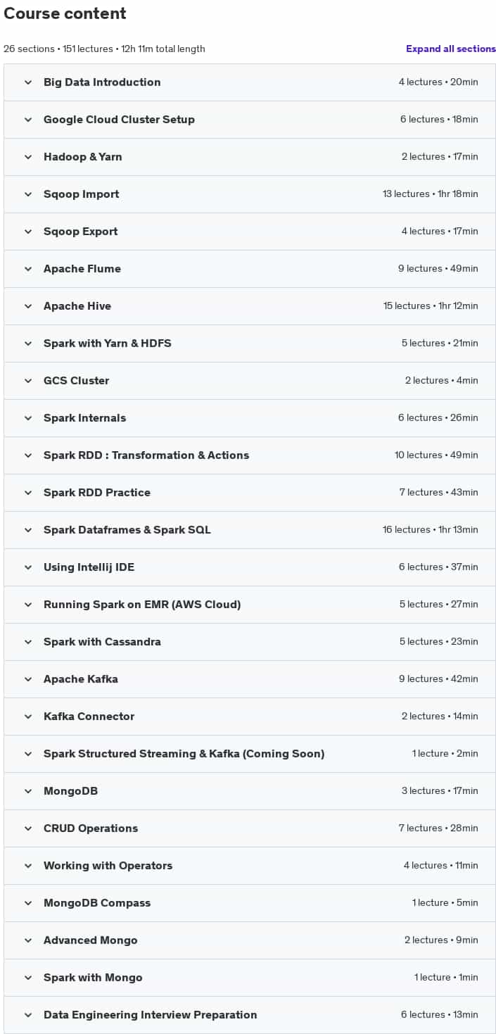 Course topics · Data Engineering Master Course: Spark/Hadoop/Kafka/MongoDB 2024-7