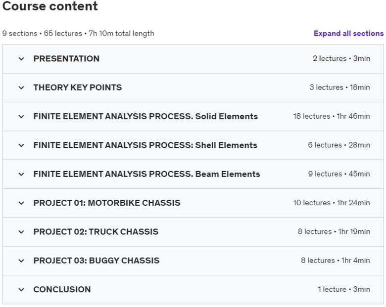 Course topics · Finite Element Analysis. SolidWorks Simulation. RealProjects 2023-10