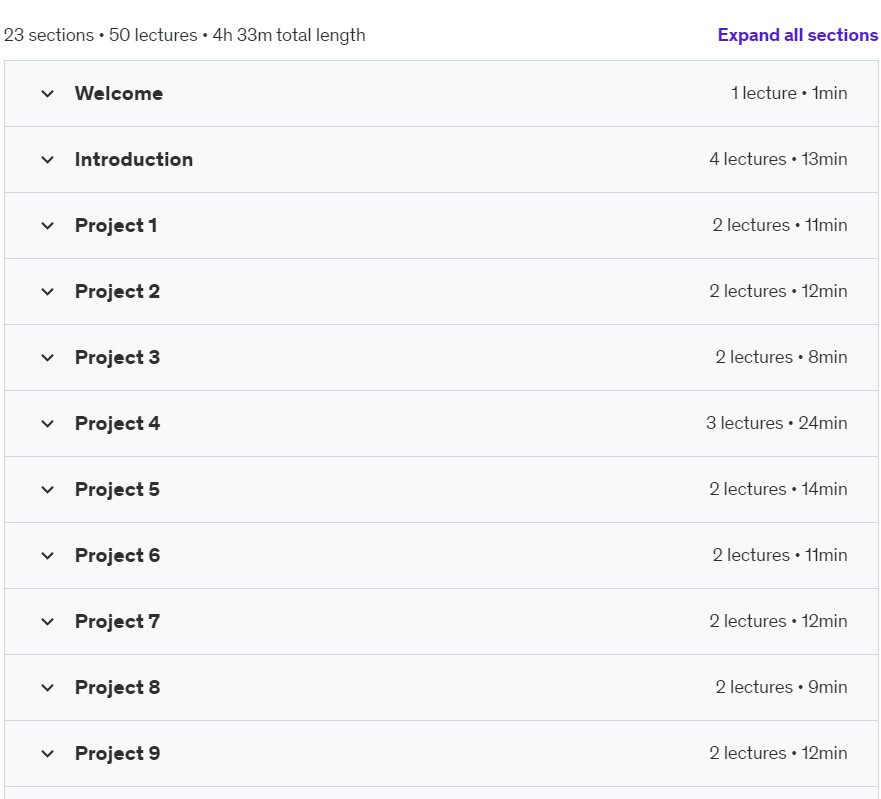 Course topics · Learn Go Programming with 20 Projects 2024-8