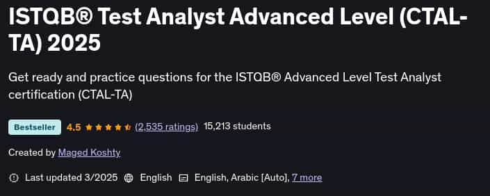 Pictures · Udemy — ISTQB® Test Analyst Advanced Level (CTAL-TA) 2025 2025-3