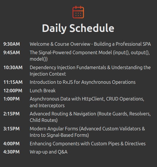 Course topics · Frontend Masters — Intermediate Angular 2025-12