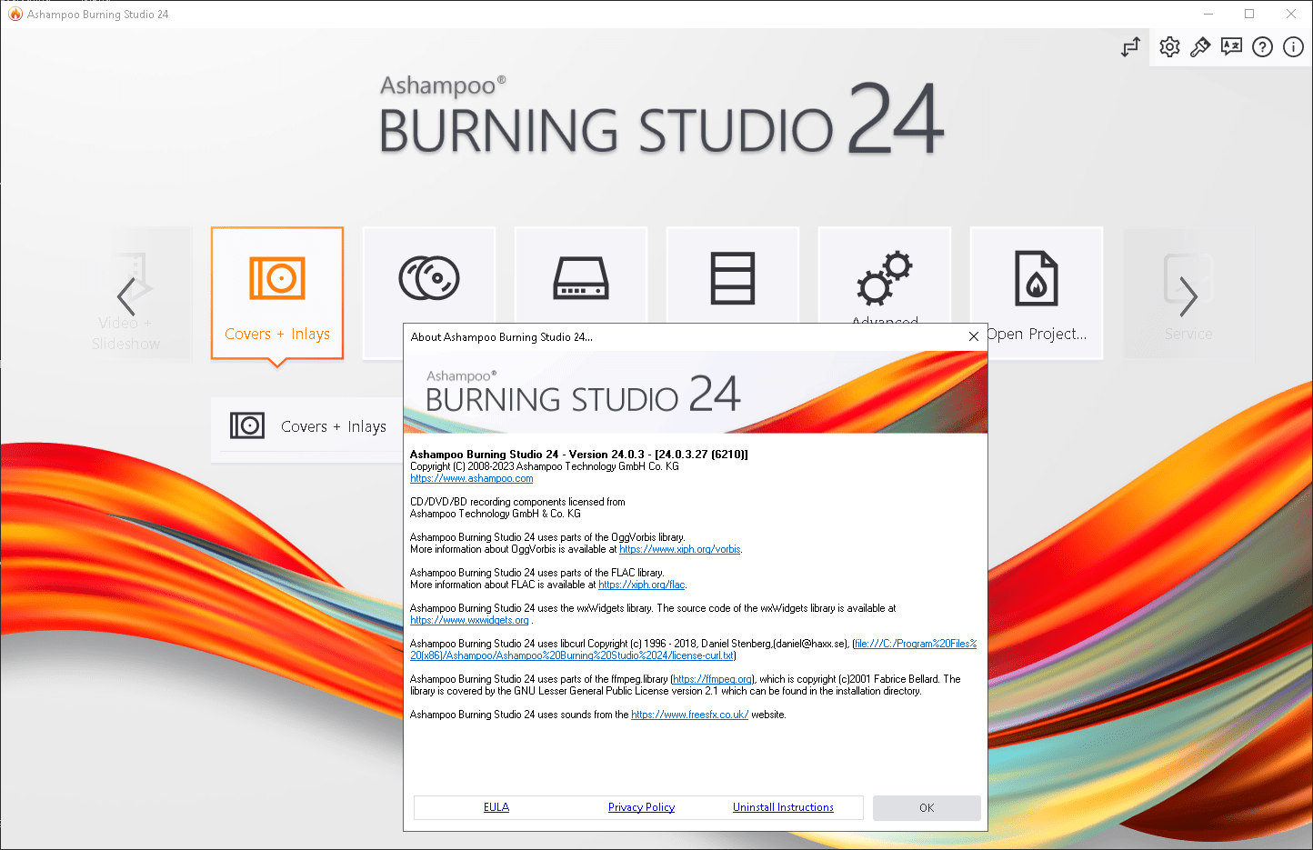 Imágenes · Estudio de Ashampoo Burning 27.0.1