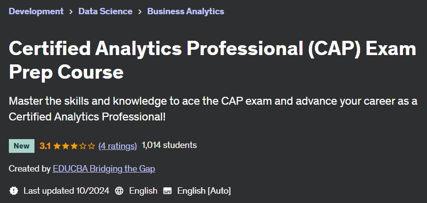 Pictures · Certified Analytics Professional (CAP) Exam Prep Course 2024-10