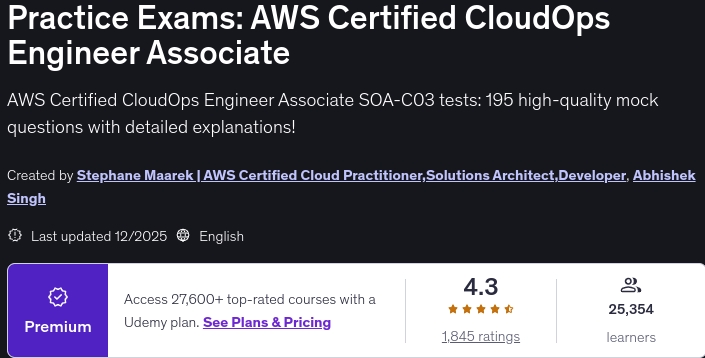Imágenes · Exámenes de práctica: AWS Certified CloudOps Engineer asociado 2025-12
