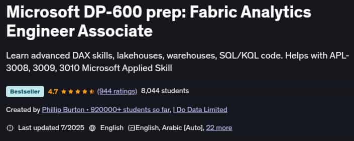 Pictures · Udemy — Microsoft DP-600 prep: Fabric Analytics Engineer Associate 2025-7