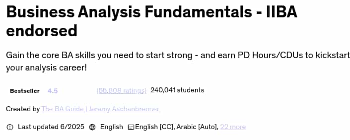 Pictures · Udemy — Business Analysis Fundamentals – IIBA endorsed 2025-6