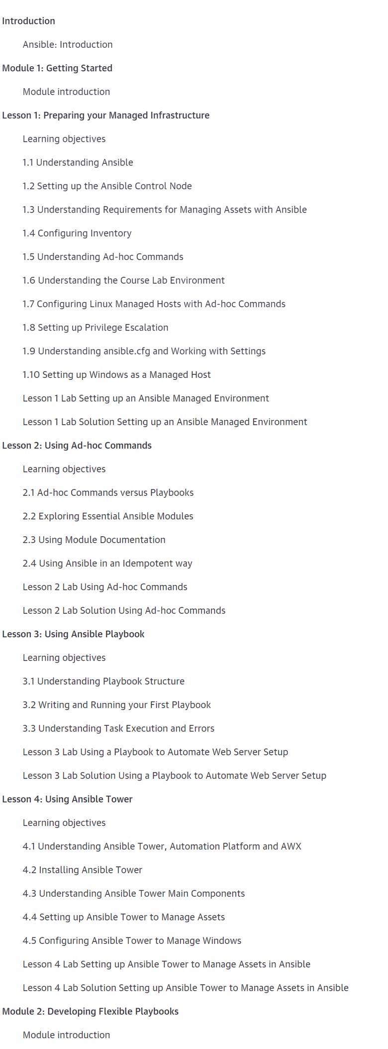 Course topics · Oreilly — Ansible: From Basics to Guru 2022-4