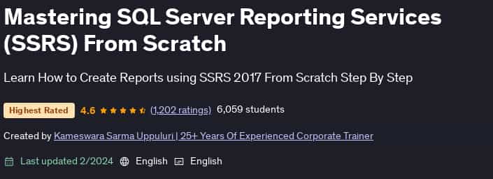 Pictures · Udemy — Mastering SQL Server Reporting Services (SSRS) From Scratch 2024-2