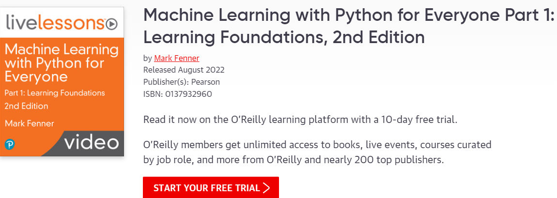 Pictures · Oreilly – Machine Learning with Python for Everyone Part 1: Learning Foundations, 2nd Edition 2022-8