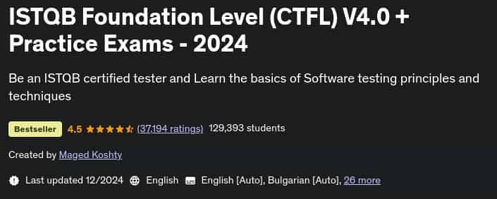 Pictures · Udemy — ISTQB Foundation Level (CTFL) V4.0 + Practice Exams – 2024 2024-12
