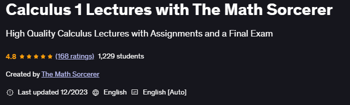 Pictures · Udemy — Calculus 1 Lectures with The Math Sorcerer 2023-12