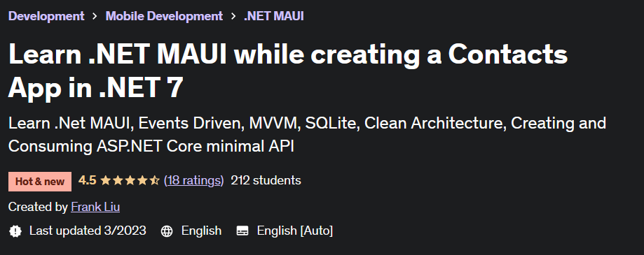 Pictures · Udemy — Learn .NET MAUI while creating a Contacts App in .NET 7 2023-3
