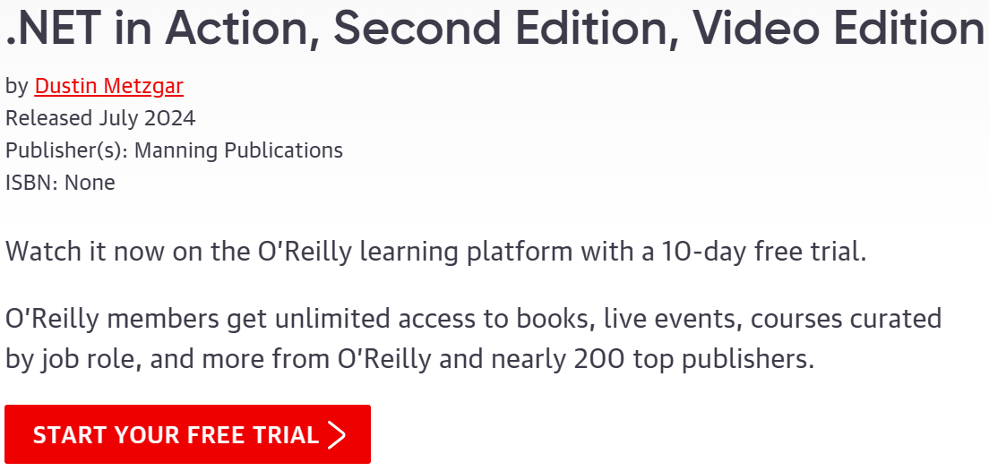 Pictures · Oreilly — .NET in Action, Second Edition, Video Edition 2024-7