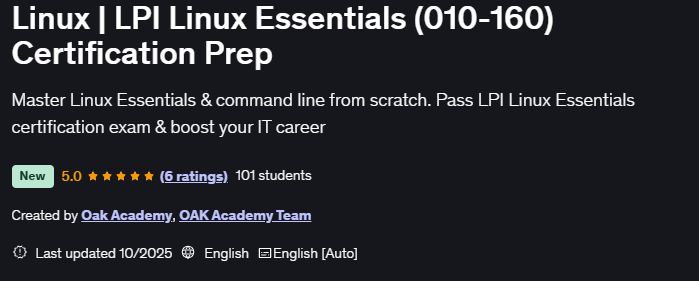 이미지 · Linux LPI에 대하여 Linux 필수 요소 (010-1601) 프리프 인증서 2025-10