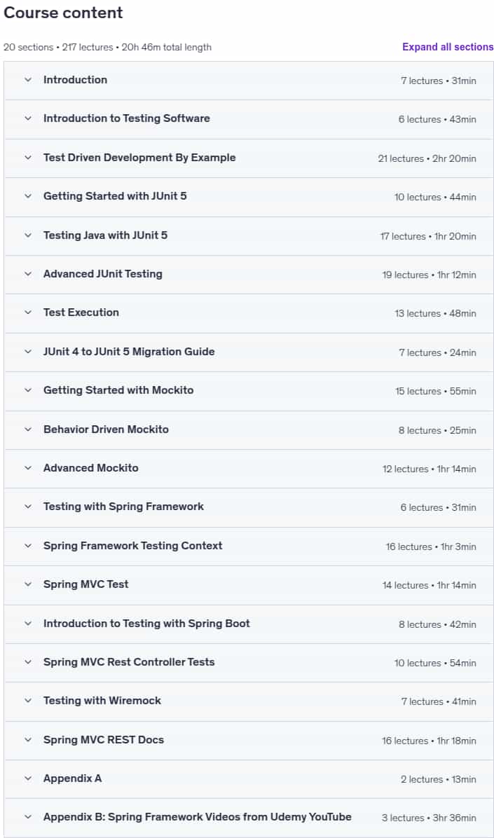 Sujets du cours · Testing Spring Boot : débutant à Guru 2025-8