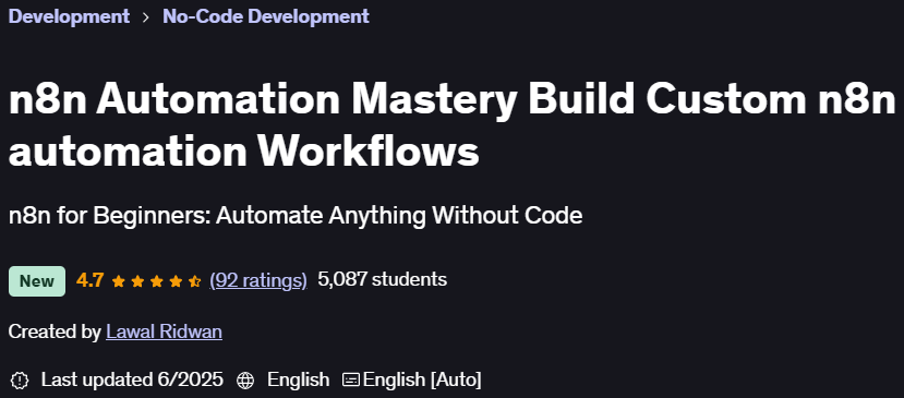 Pictures · Udemy — n8n Automation Mastery Build Custom n8n automation Workflows 2025-6