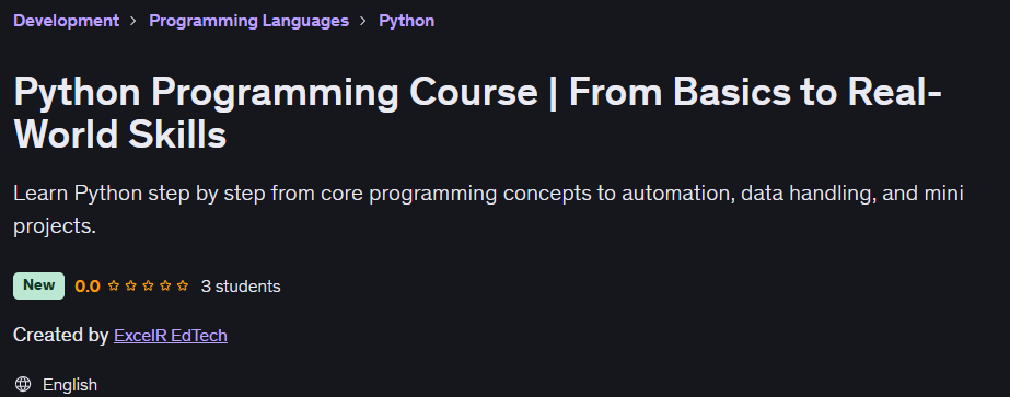 Pictures · Python Programming Course | From Basics to Real-World Skills 2026-2