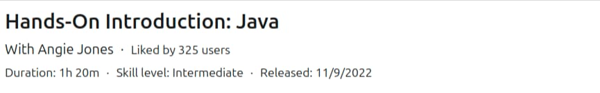 Pictures · LinkedIn — Hands-On Introduction: Java 2022-11
